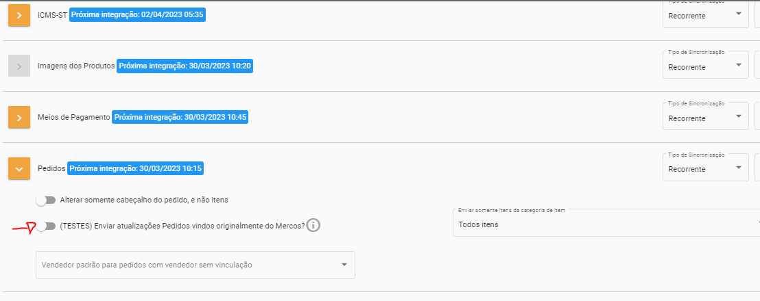 Tela pedidos